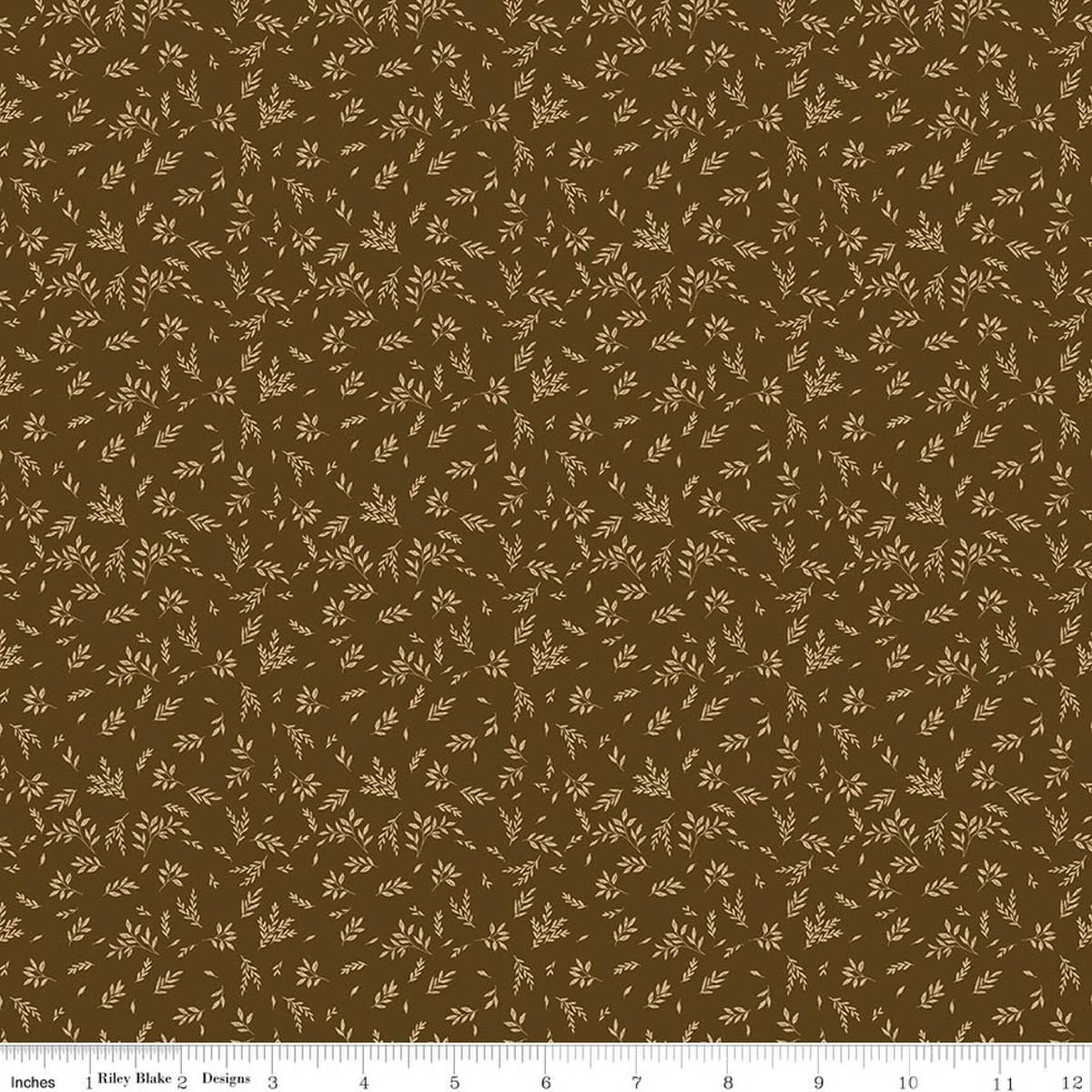 Bountiful Leaves Brown Yardage by Sand Gervais for RBD-C17868-BROWN- PRICE PER 1/2 YARD