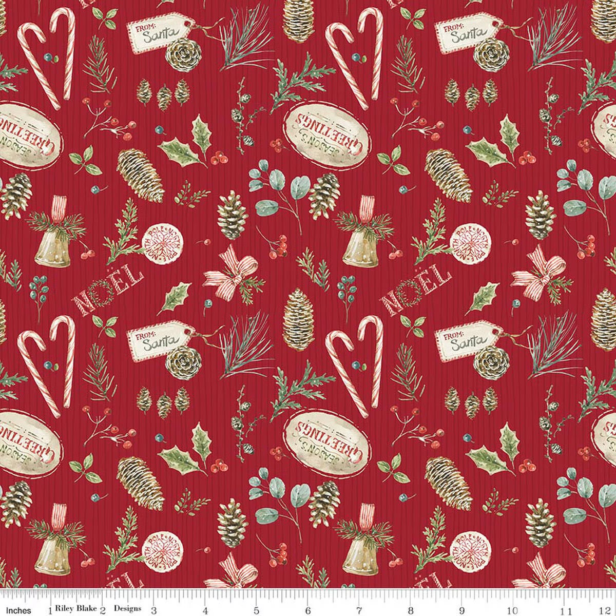 Holiday Spirit Christmas Toss Red for Riley Blake -C17461-RED - PRICE PER 1/2 YARD