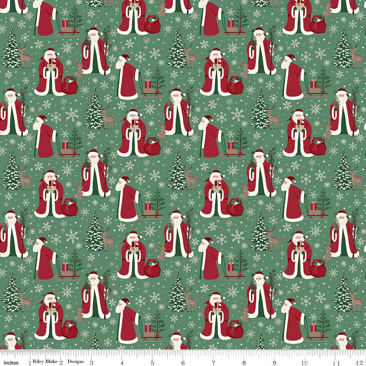 Christmas Time Main Green Yardage by Dani Mogstad for RBD-C17820-GREEN- PRICE PER 1/2 YARD