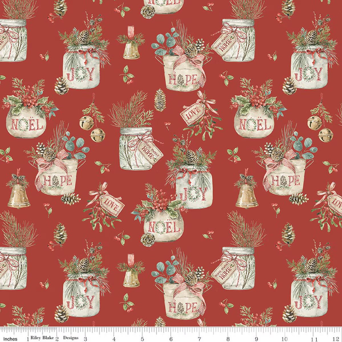 Holiday Spirit Main Red for Riley Blake -C17460-RED - PRICE PER 1/2 YARD