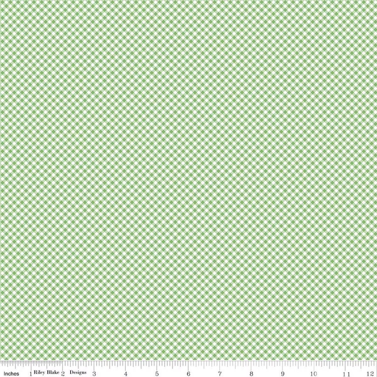 Seasonal Basics Gingham Green for RBD C777-GREEN - PRICE PER 1/2 YARD
