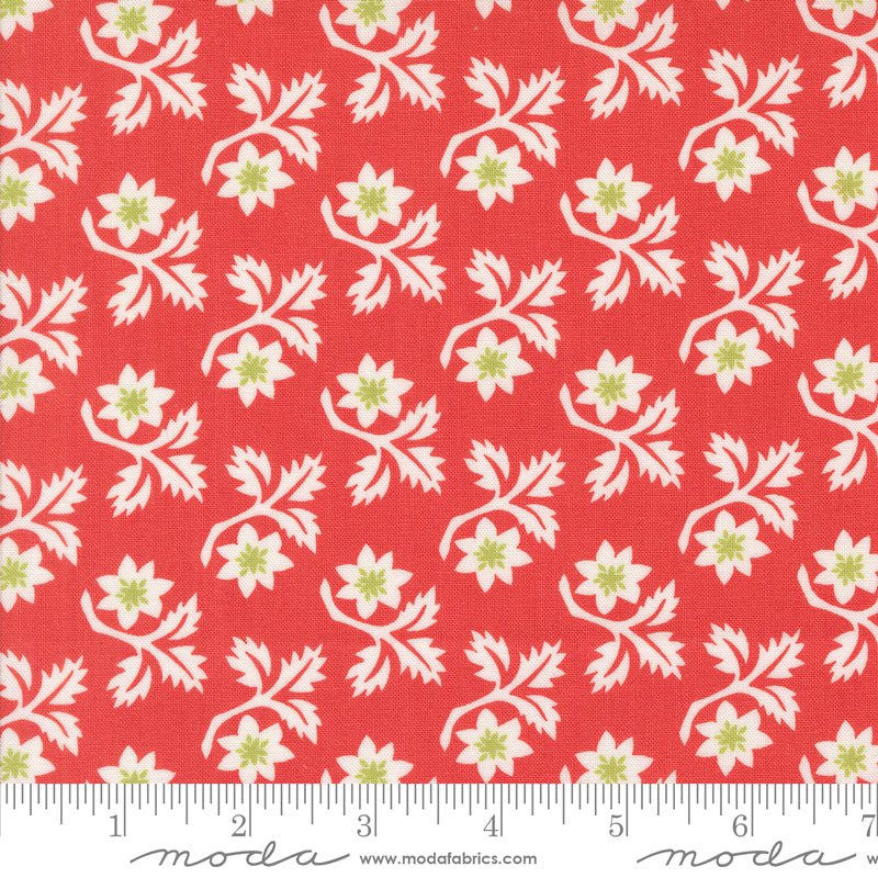Buon Natale Poinsettia Yardage for Moda - 35402 13 - PRICE PER 1/2 YARD