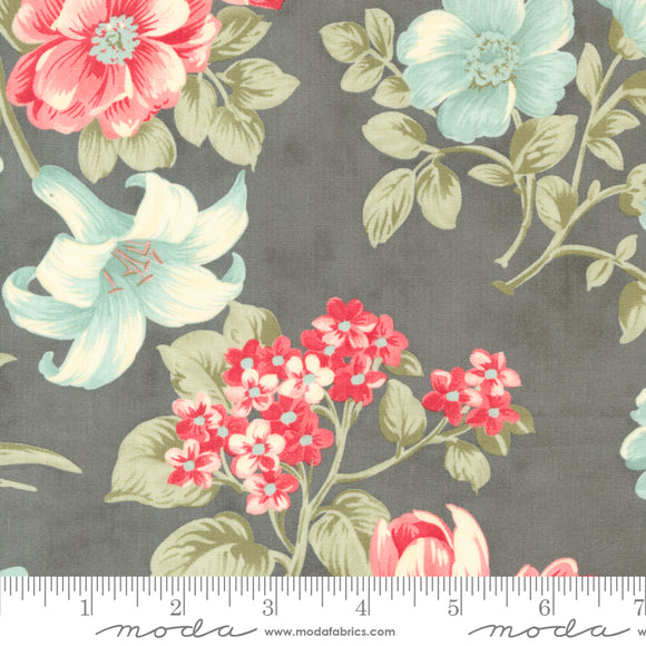 Collections Etchings Bold Blossoms Charcoal Yardage for Moda - 44330 15 - PRICE PER 1/2 YARD