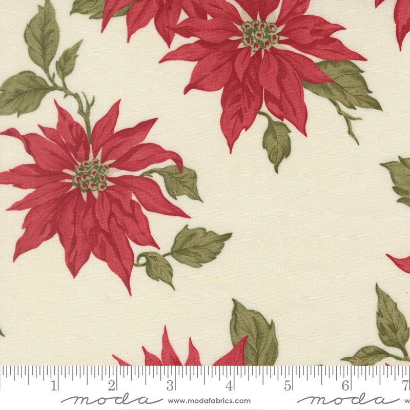 Candlelight Christmas Cream Yardage for Moda - 44420 11 - PRICE PER 1/2 YARD
