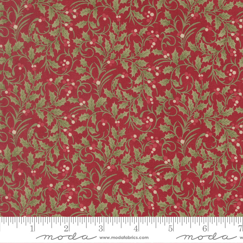 Candlelight Christmas Crimson Yardage for Moda - 44425 13 - PRICE PER 1/2 Yard