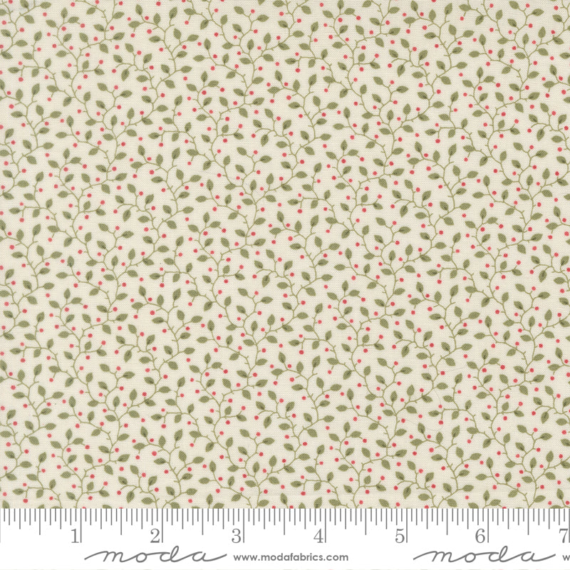 Candlelight Christmas Cream Yardage for Moda - 44427 11 - PRICE PER 1/2 Yard