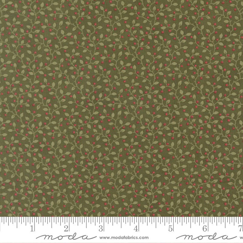 Candlelight Christmas Holly Yardage for Moda - 44427 15 - PRICE PER 1/2 Yard