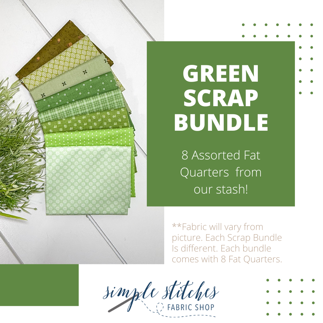 SCRAP BUNDLE Green Simple Bundle (8) Fat Quarters – Simple Stitches ...