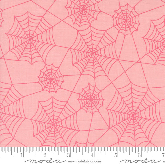 Hey Boo Spider Webs Bubble Gum Pink Yardage for Moda - 5213 13  - PRICE PER 1/2 YARD