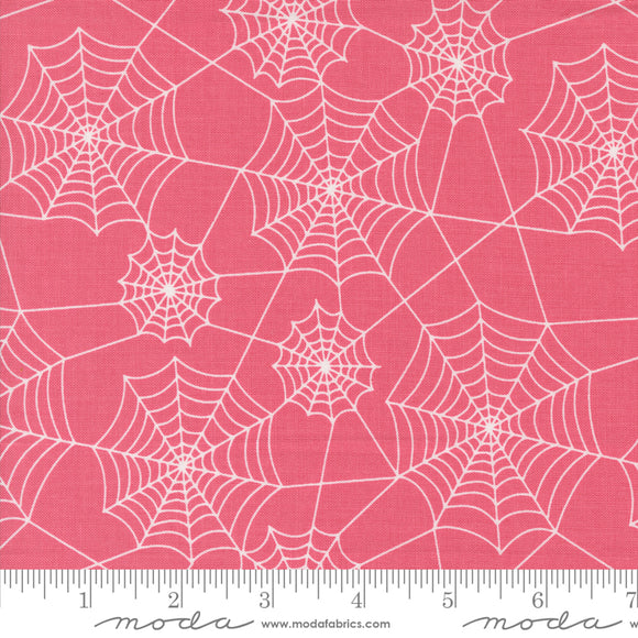 Hey Boo Spider Webs Love Potion Pink Yardage for Moda - 5213 14  - PRICE PER 1/2 YARD
