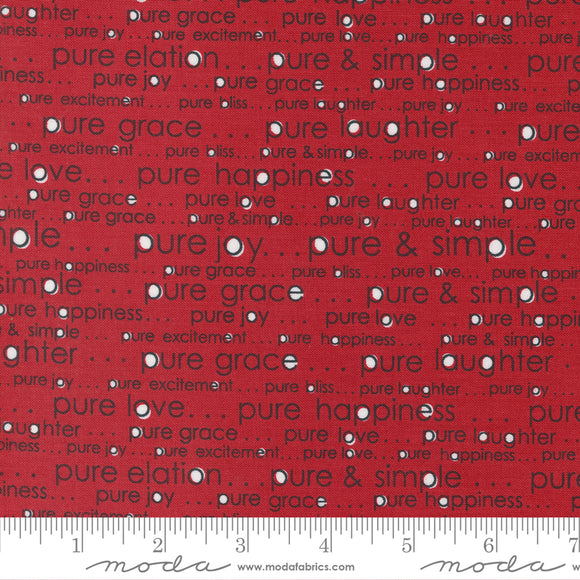 Vintage Pure and Simple Red Yardage for Moda - 55651 22 - PRICE PER 1/2 YARD