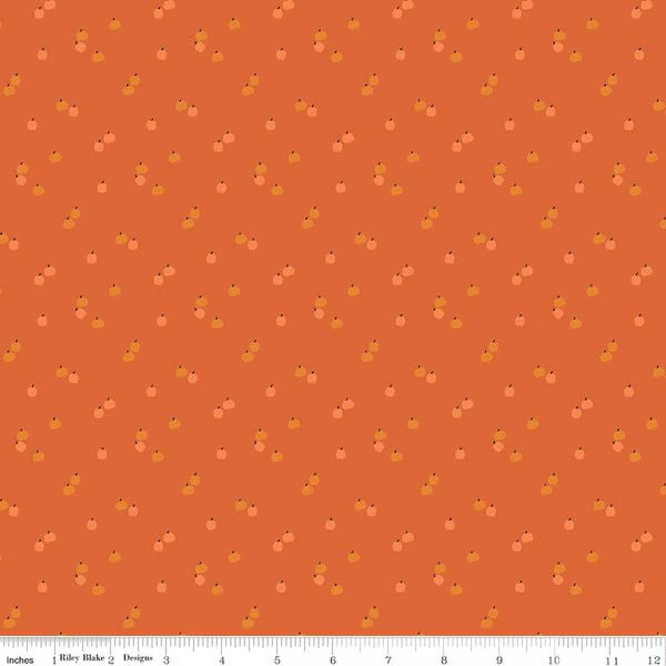 Seasonal Basics Pumpkins Orange Ydg by Christopher Thompson for RBD C652-ORANGE - PRICE PER 1/2 YARD