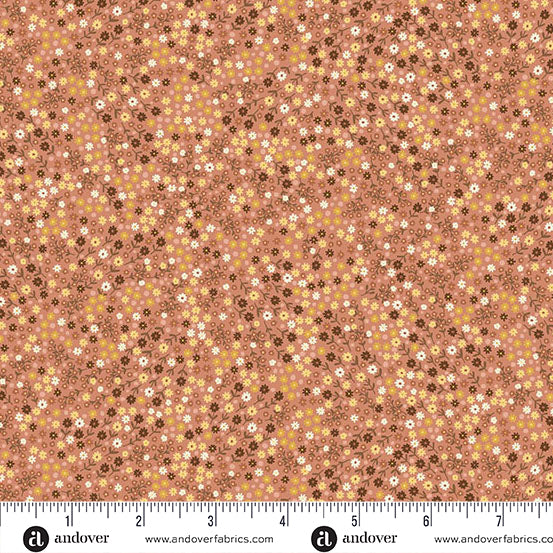 Hello Autumn Mini Blooms Pink Yardage for Andover - MU-100-P - PRICE PER 1/2 YARD