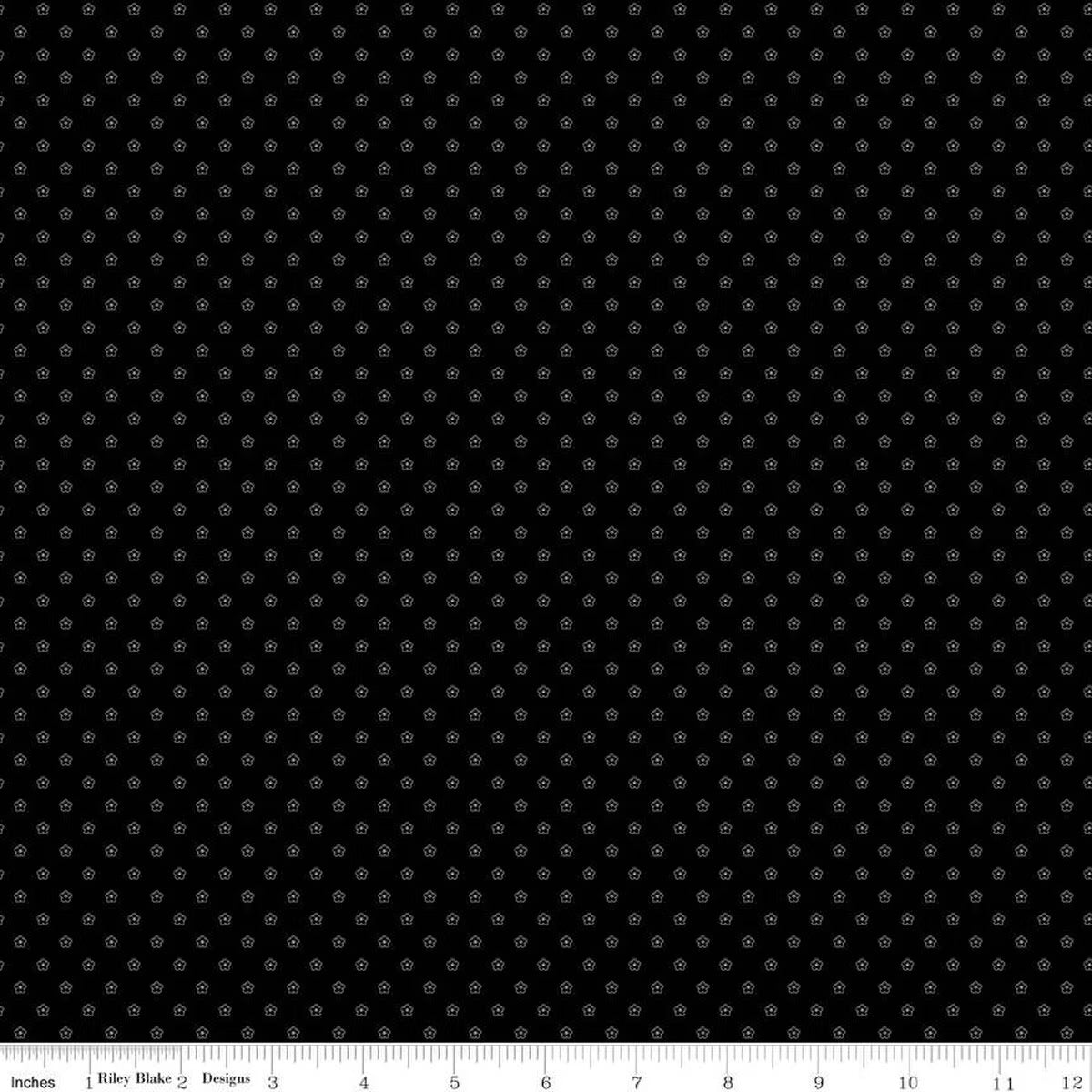 Blackout Flower Black Yardage by RBD Designers for RBD-C16240-BLACK - PRICE PER 1/2 YARD