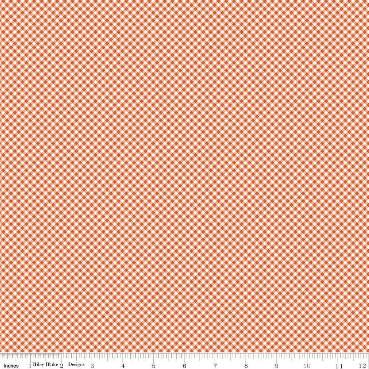 Seasonal Basics Gingham Orange for RBD C777-ORANGE - PRICE PER 1/2 YARD