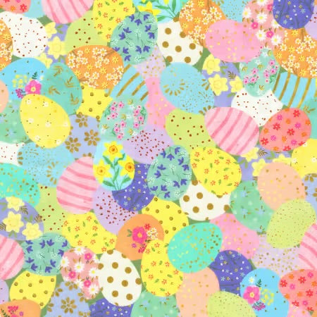 Packed Easter Eggs Spring Yardage by Dotty Lottie for RK - AFGD-23578-192 - PRICE PER 1/2 YARD