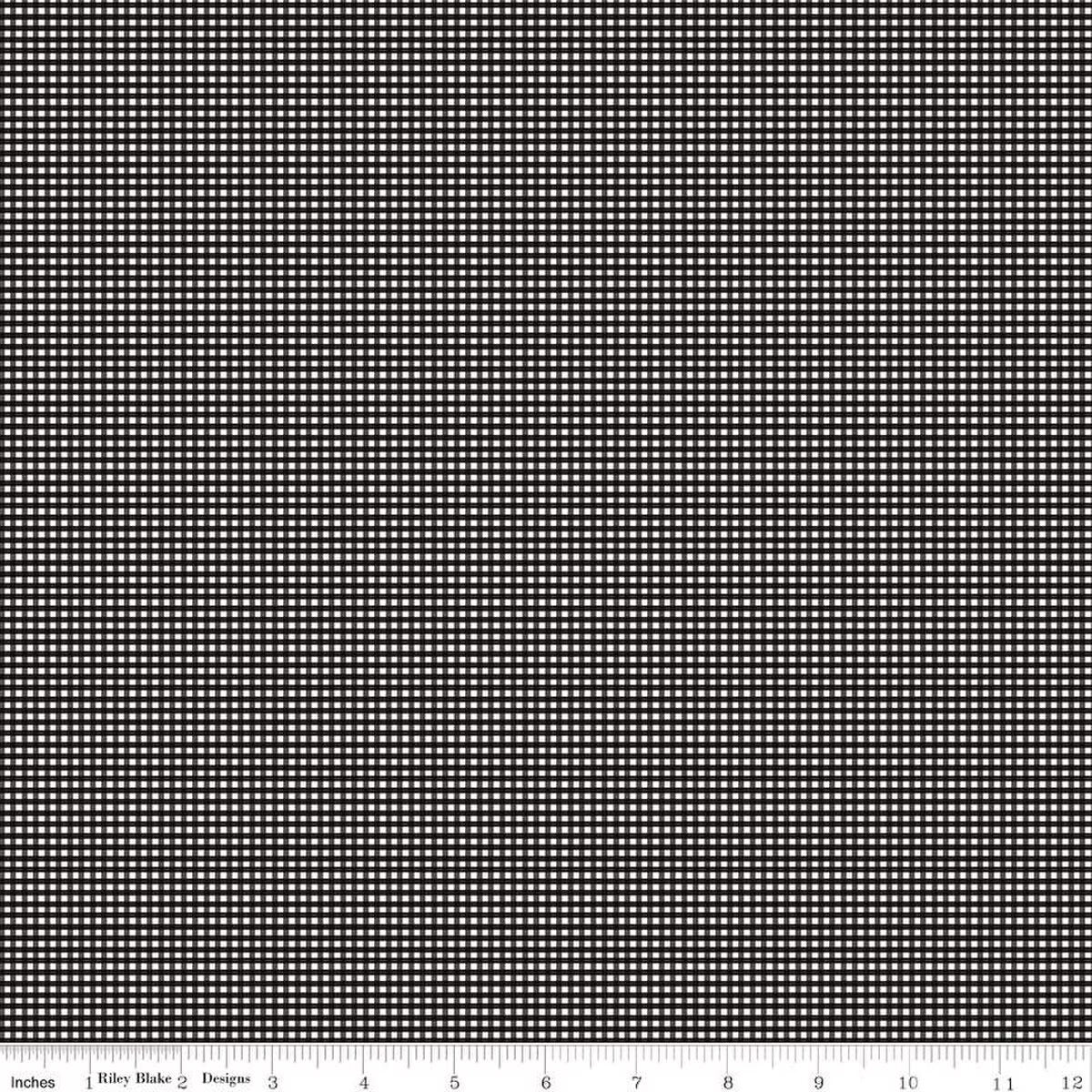 Micro Gingham Black Yardage by RBD C455-BLACK- PRICE PER 1/2 YARD
