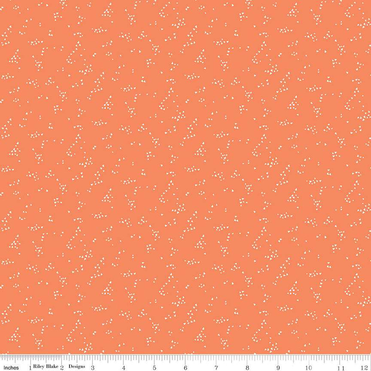 With a Flourish Hearts Salmon Yardage for RBD-C12736 SALMON - PRICE PER 1/2 YARD