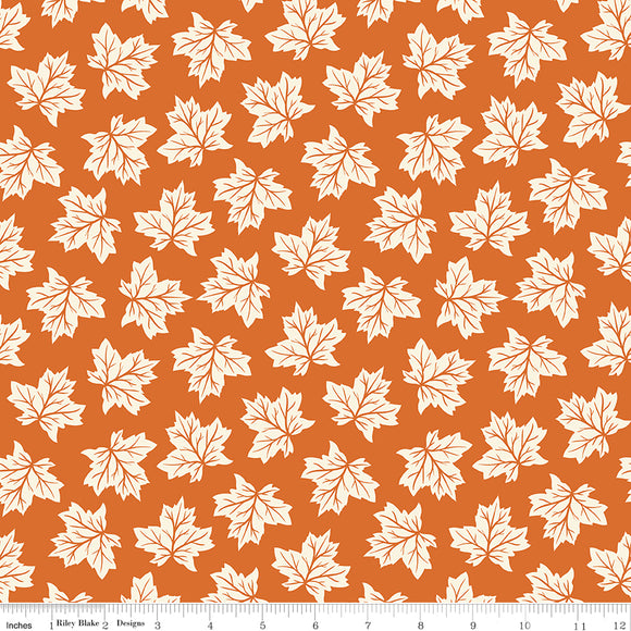 Shades of Autumn Leaves Orange Ydg for RBD C13472 ORANGE - PRICE PER 1/2 YARD