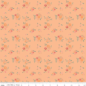 Spring's In Town Bouquets Apricot Ydg for RBD C14213 APRICOT - PRICE PER 1/2 YARD