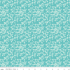 Spring's In Town Blossoms Peacock Ydg for RBD C14215 PEACOCK - PRICE PER 1/2 YARD