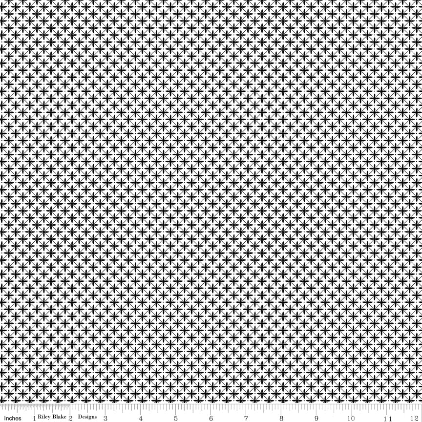 Flora No. 6 Geometric Black Yardage for RBD-C14464-BLACK - PRICE PER 1/2 YARD