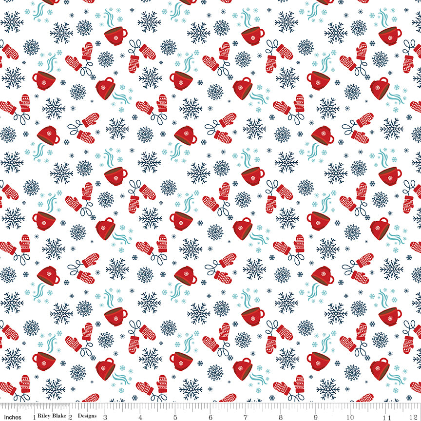 A Perfect Winter Cocoa White Yardage for Riley Blake Designs-C17994-WHITE- PRICE PER 1/2 YARD (Copy)
