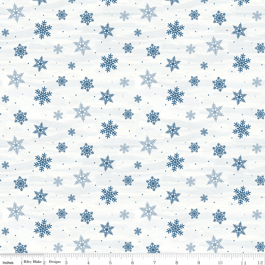Covered Bridges in Winter Snowflakes Snow Yardage for Riley Blake Designs-C18002-SNOW - PRICE PER 1/2 YARD