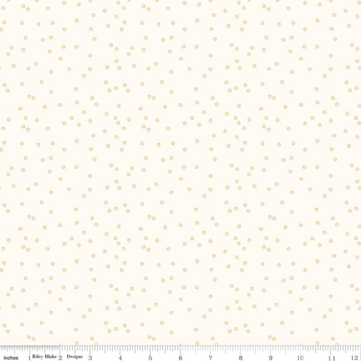 Bee Backgrounds Tiny Circle Honey Yardage by Lori Holt for RBD-C6384 HONEY - PRICE PER 1/2 YARD