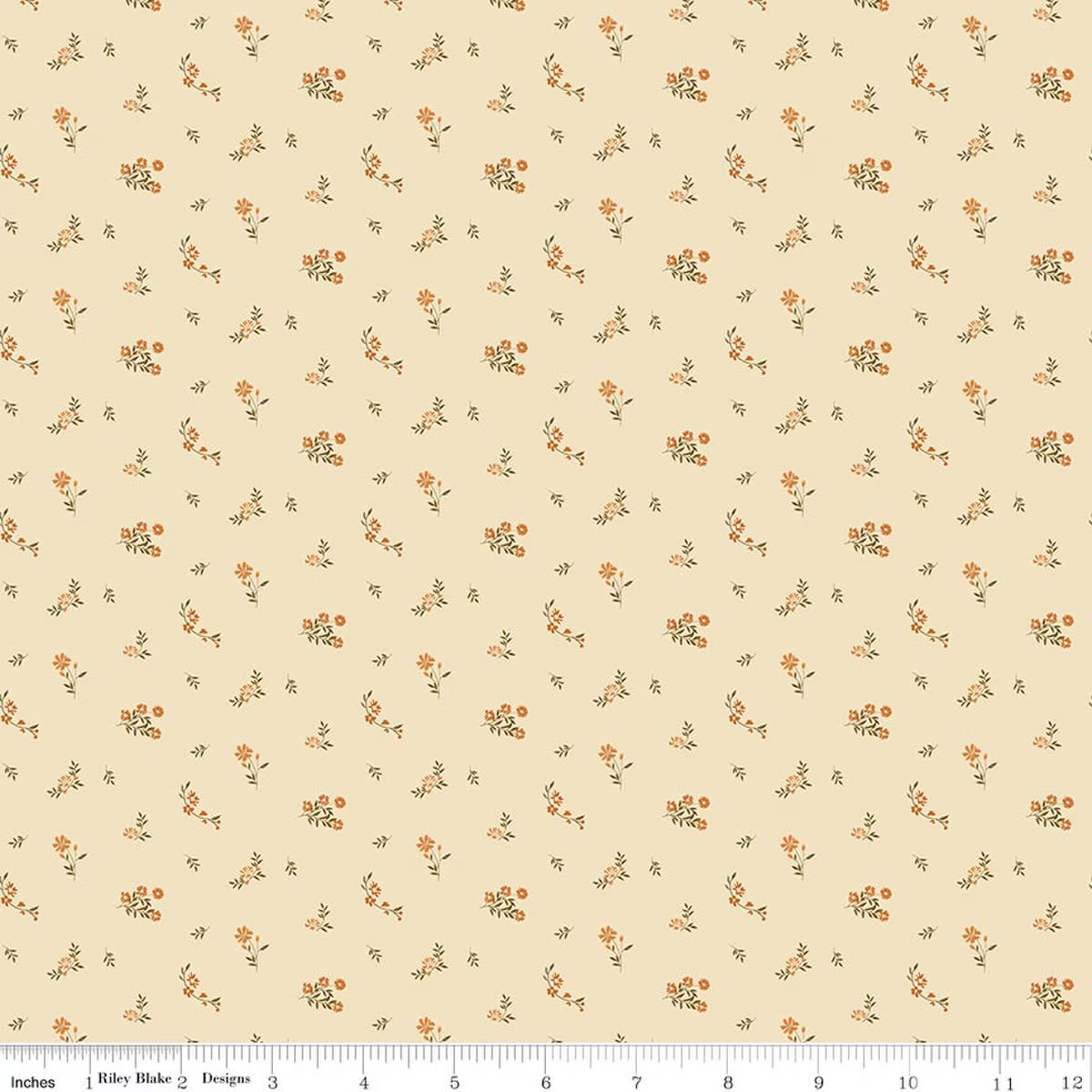 Bountiful Flower Toss Ivory Yardage by Sand Gervais for RBD-C17866-IVORY- PRICE PER 1/2 YARD