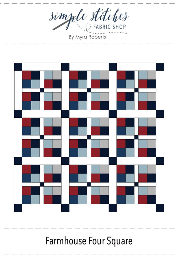 Farmhouse Four Square Quilt PDF Pattern
