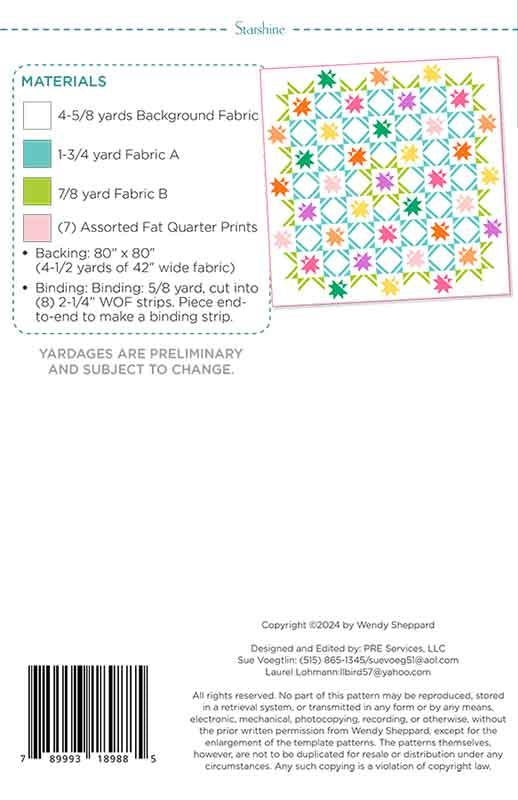 Starshine Paper Pattern by Wendy Sheppard