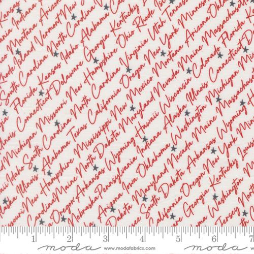 Independence Day Vanilla Red Yardage for Moda - 55721 23 - PRICE PER 1/2 YARD