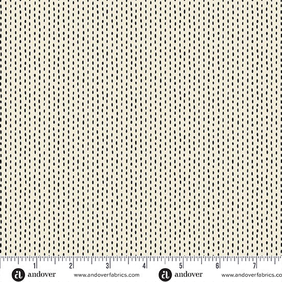 Nightfall Stitch Line Cream Yardage for Andover - A-10208-L- PRICE PER 1/2 YARD