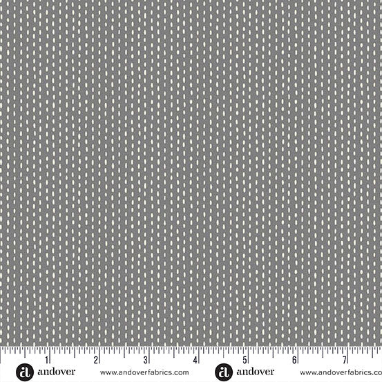 Nightfall Stitch Line Gray Yardage for Andover - A-10208-C- PRICE PER 1/2 YARD