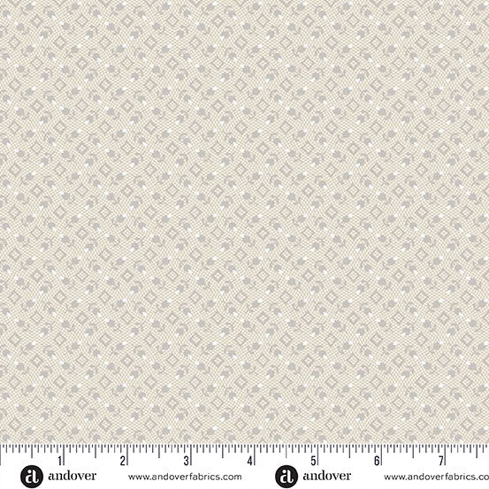 Nightfall Bud Diamond Gray Yardage for Andover - A-10207-C- PRICE PER 1/2 YARD