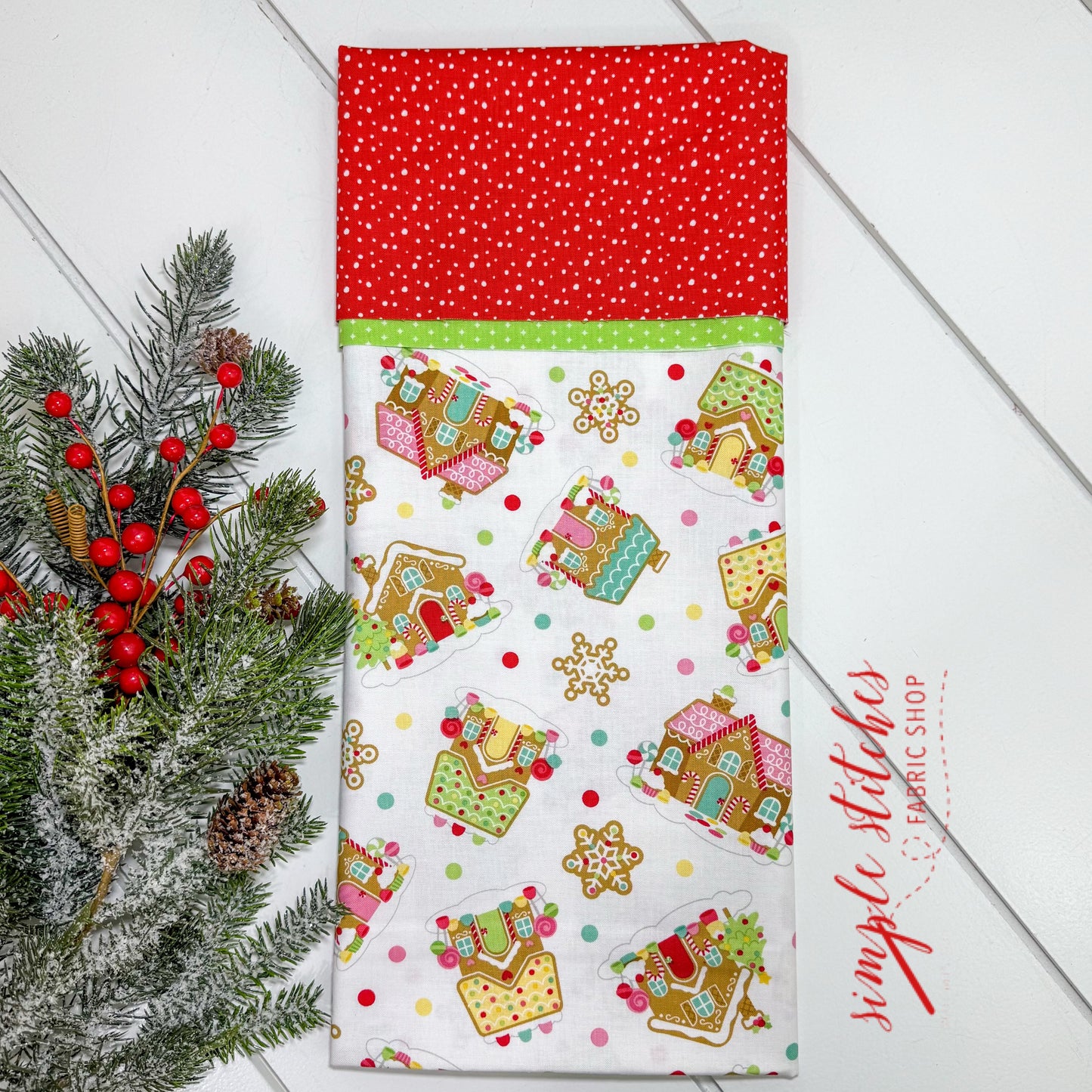 Gingerbread Houses Pillowcase Kit with Free Pattern