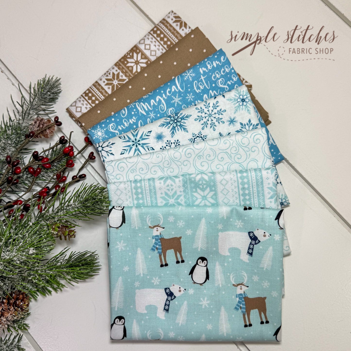 Winter Magic Simple Bundle (7) Fat Quarters