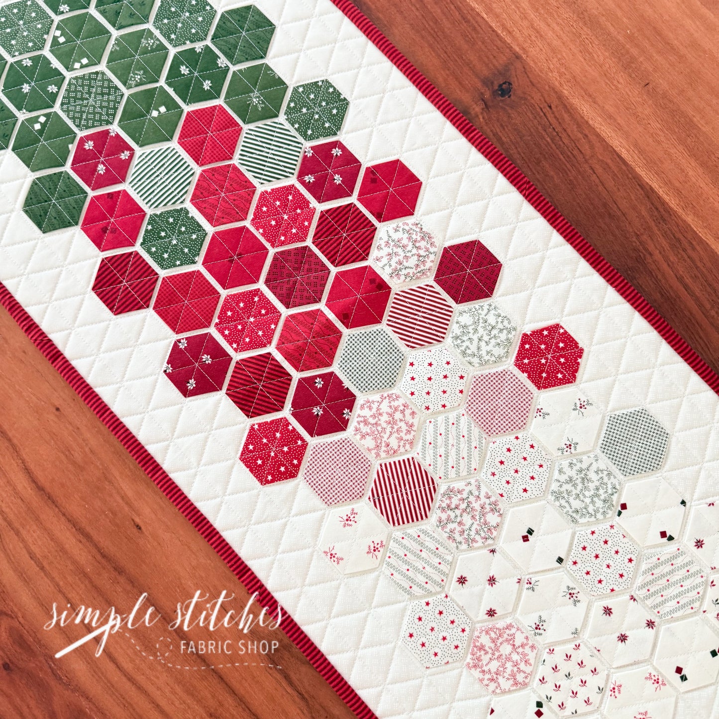 Christmas Hexie Charm Runner Kit