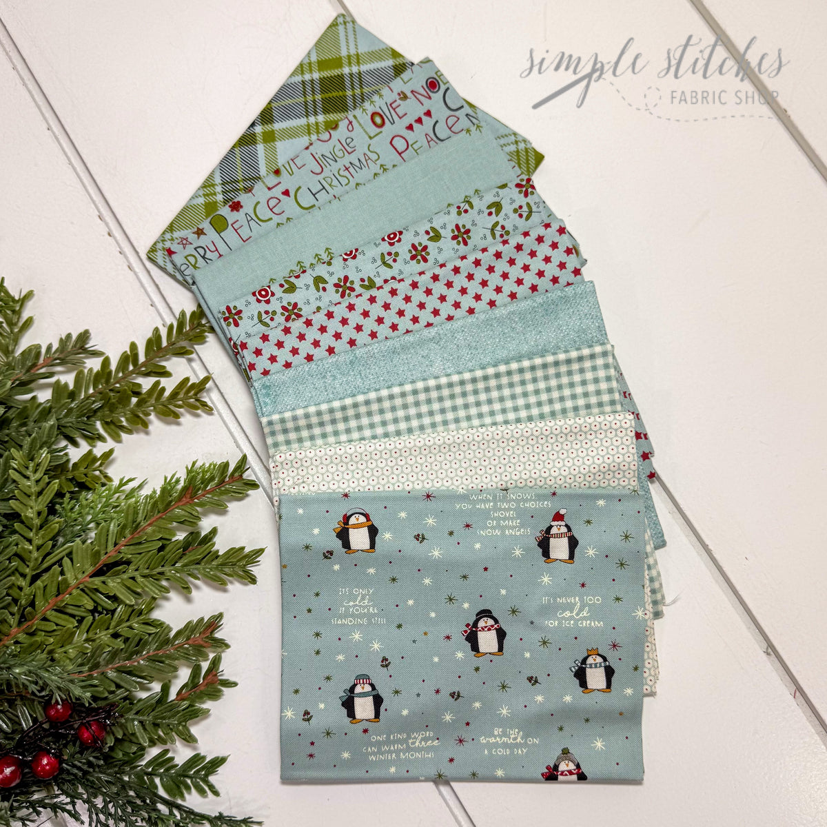Chilly Blue Fat Simple Bundle (9) Fat Quarters