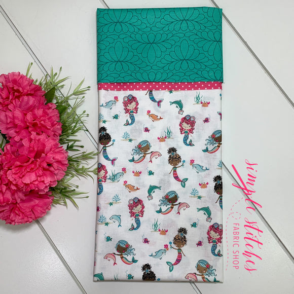 Mermaid and Dolphins Standard Pillowcase Kit with Free Pattern