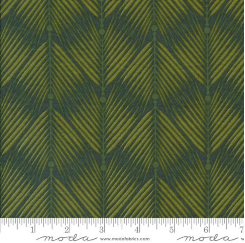 Pine Valley Stripe Leaves Geometric Mistletoe Yardage for Moda - 30745 17 - PRICE PER 1/2 YARD