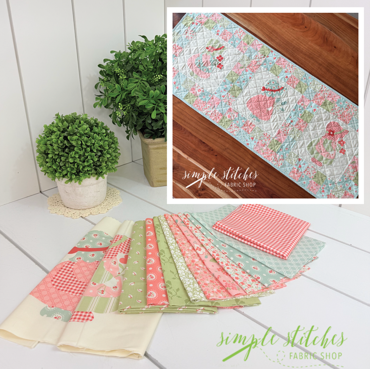 Sunbonnet Bloom & Grow Runner Kit - Green Backing
