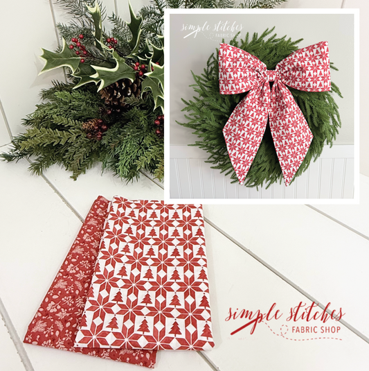 Vintage Charm Bow -Red Stars