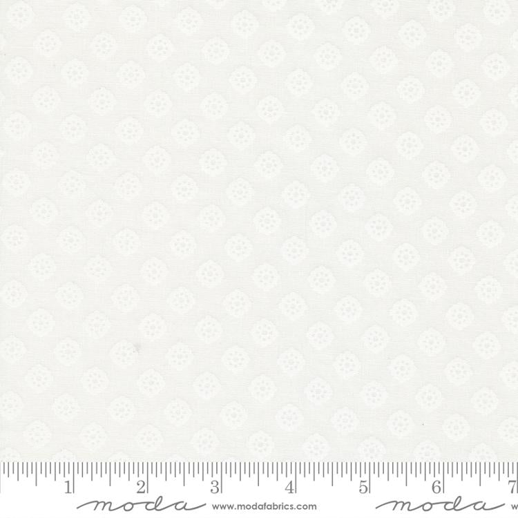 Coriander Seeds Lacy Polka Dot White Yardage for Moda -29143 11 - PRICE PER 1/2 YARD