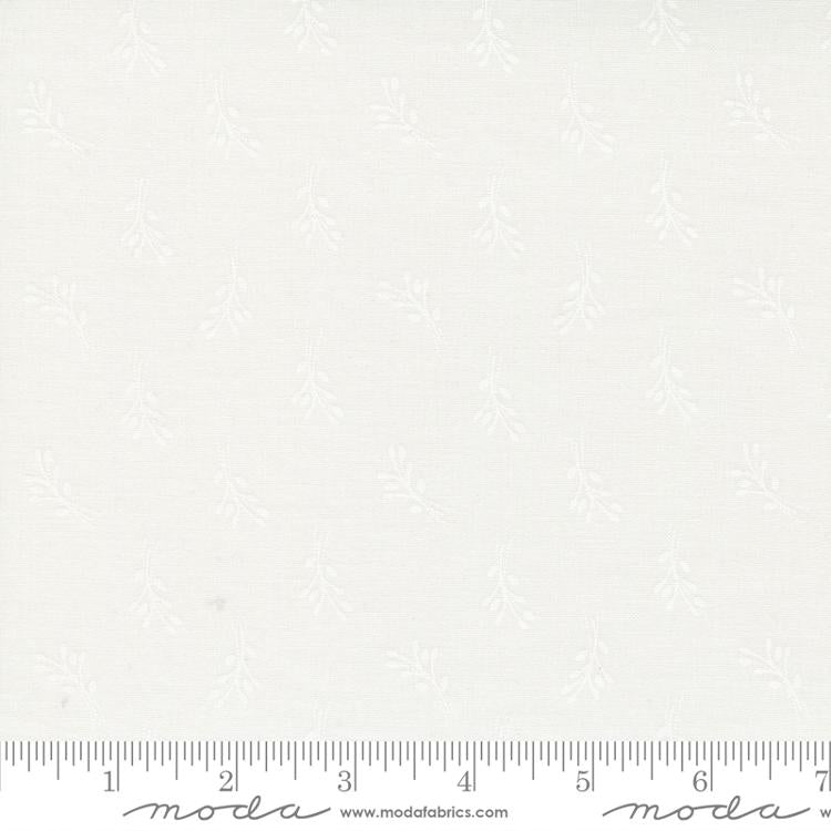 Coriander Seeds Sprigs Landscape White Yardage for Moda -29145 11 - PRICE PER 1/2 YARD