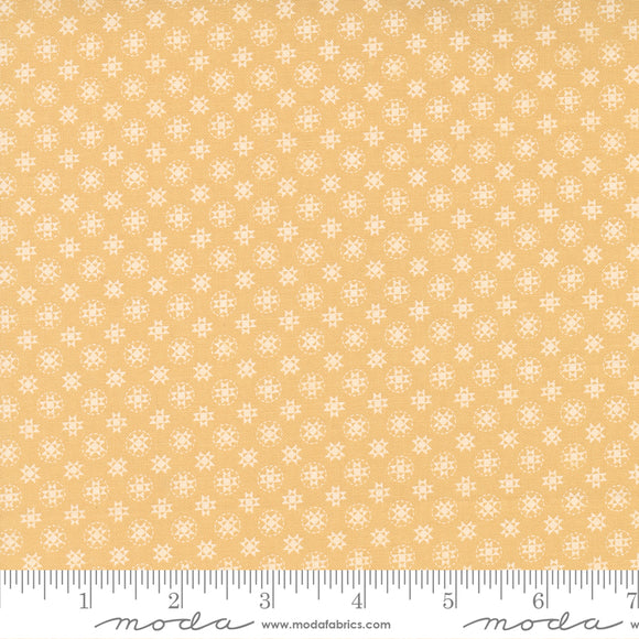 Buttercup & Slate Stitched Stars Quilt Blocks Goldenrod Ydg for Moda -29155 22 - PRICE PER 1/2 YARD