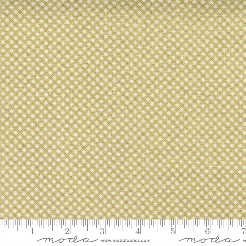 Whispers Metallic Trellis Check Cream Gold Ydg for Moda - 33558 13MG - PRICE PER 1/2 YARD