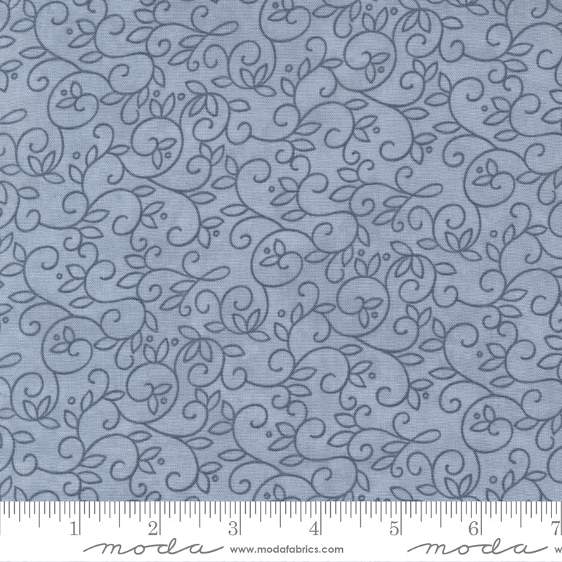 Winter Flurries Wreath Swirls Blenders Sky for Moda - 6885 12- PRICE PER 1/2 YARD