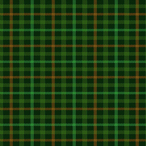 Hello Lucky Plaid Black/Green Yardage for Henry Glass 9734-69 - PRICE PER 1/2 YARD